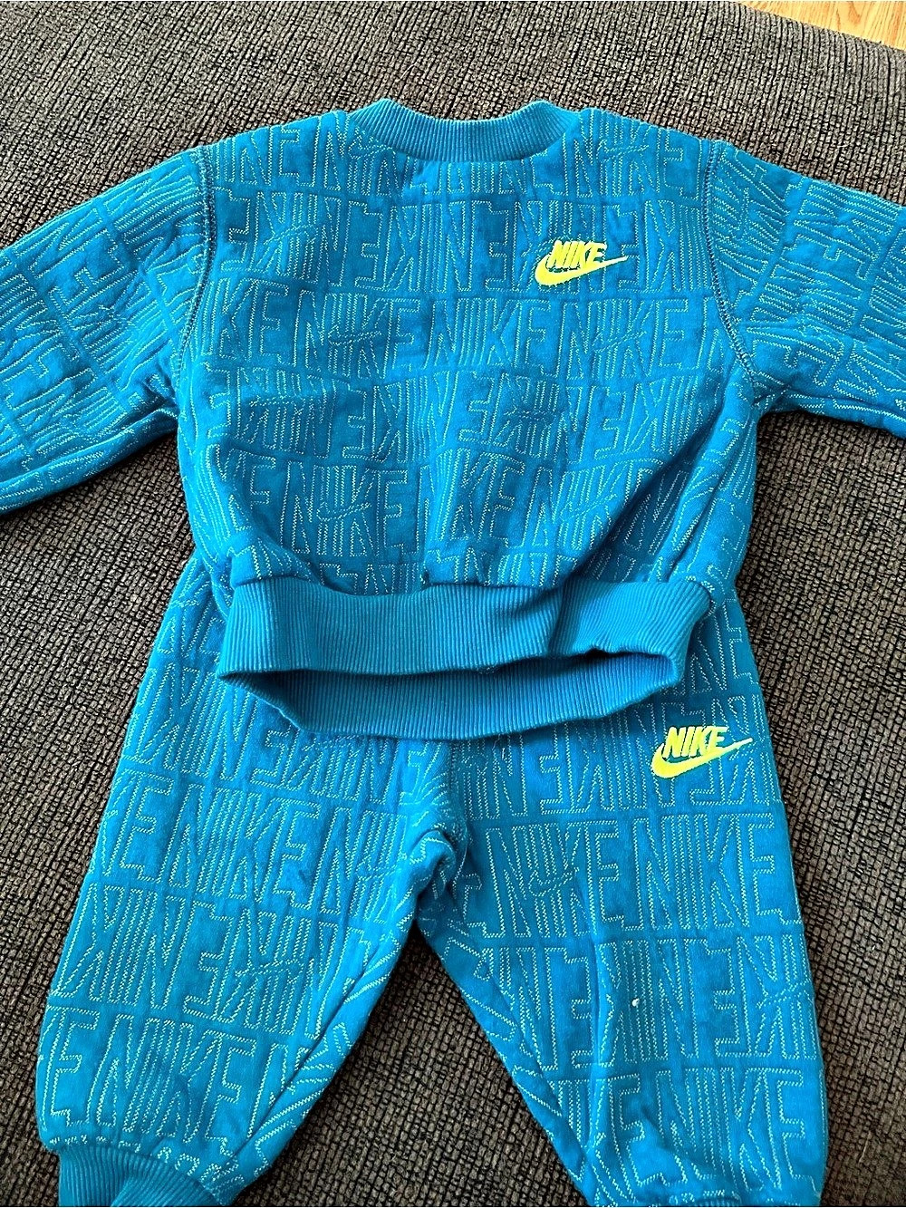 Nike Baby Blue Logo Matching Set Size 12M Like New